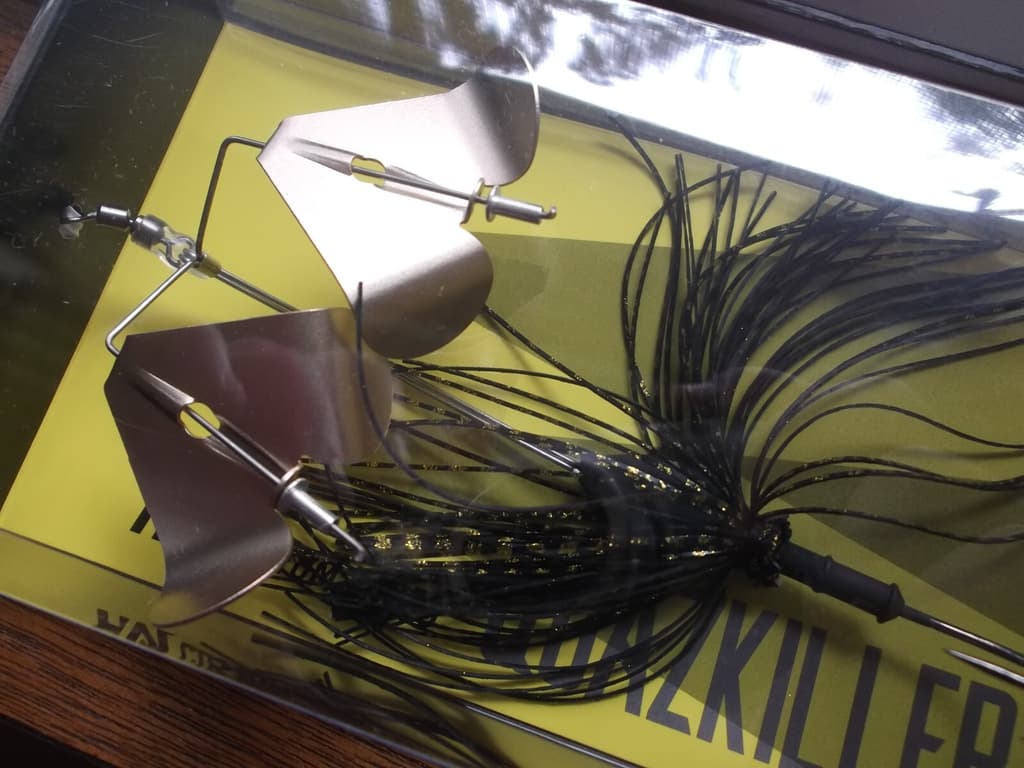 HM Custom Lures Teckel Quazkiller Twin Buzzbait 1/2oz. 06 Black Gold Updraft - Image 6