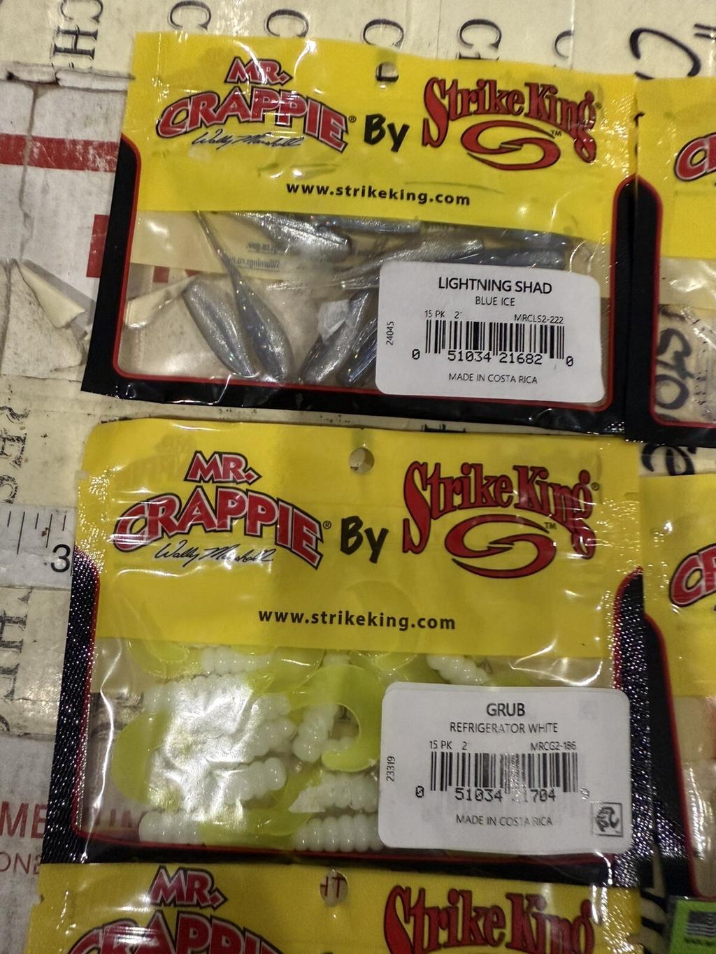 7X Mix Lot Strike King Panfish Mr Crappie Curly Tail Grub Fishing Lures - Image 2