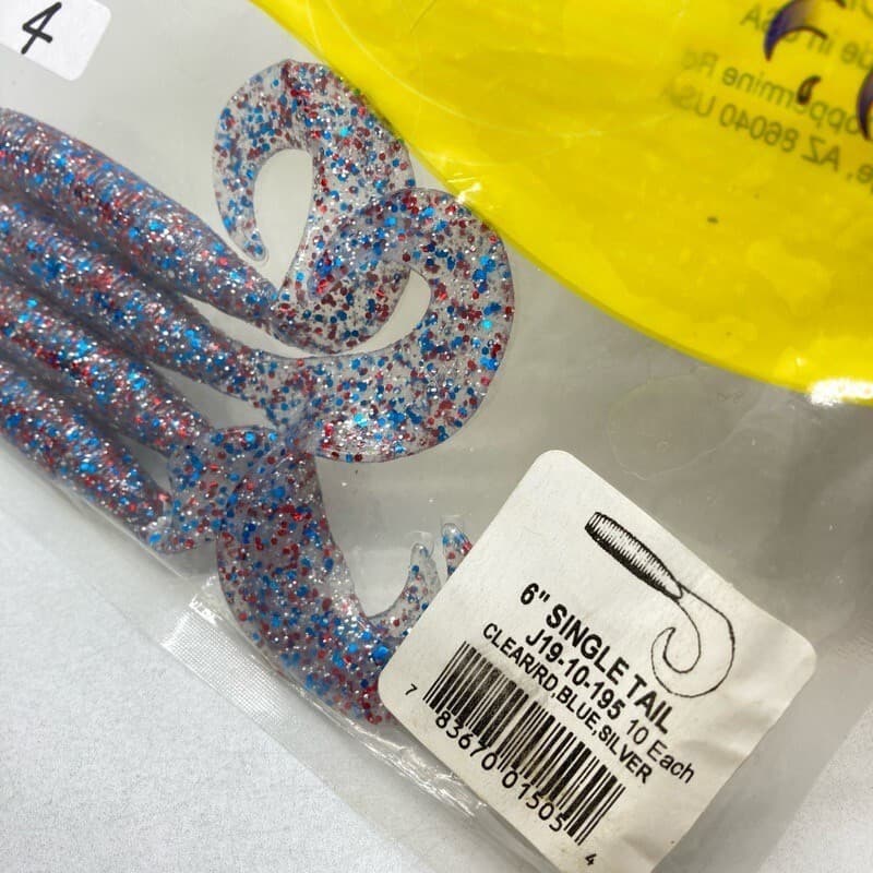 818319 Gary Yamamoto 6 Inch Jumbo Gloves 4 195 Clear Red Blue Silver Flk Conditi - Image 3