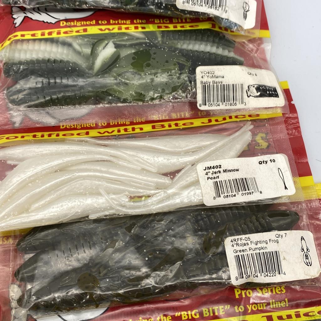 Big Bite Baits Bass Plastics Creature Bait Senko Chunk Worm Grubs (30 Bag Lot!) - Image 10