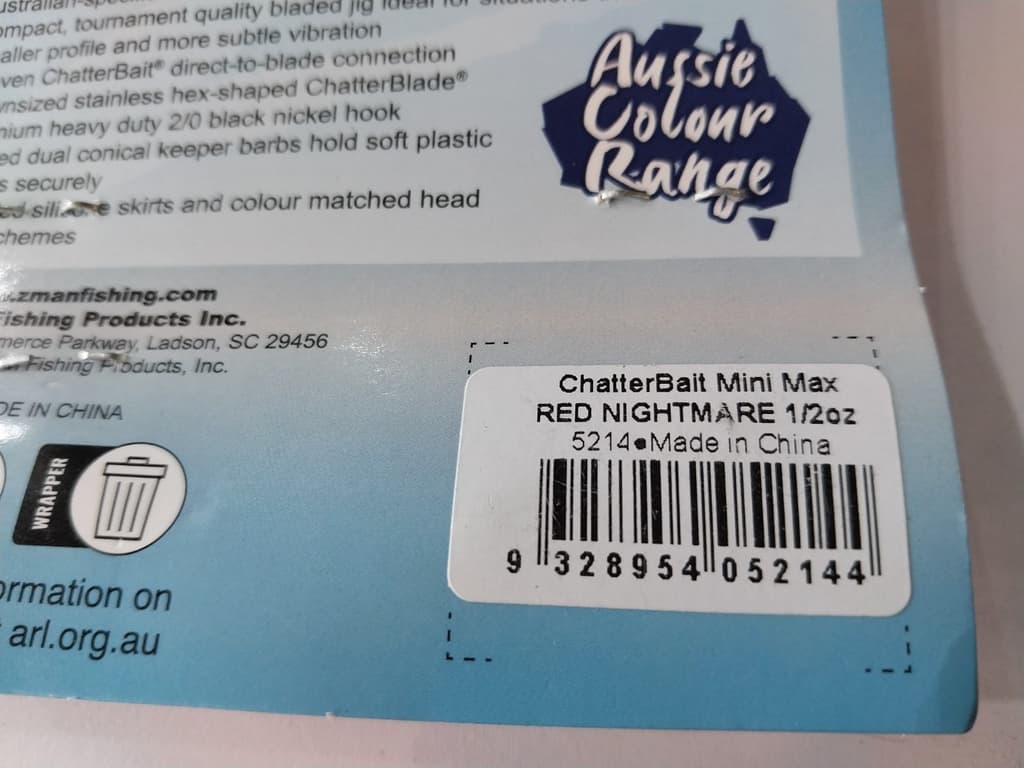 ZMan Chatterbait Mini Max 1/2oz Red Nightmare Fishing Lure - Image 5