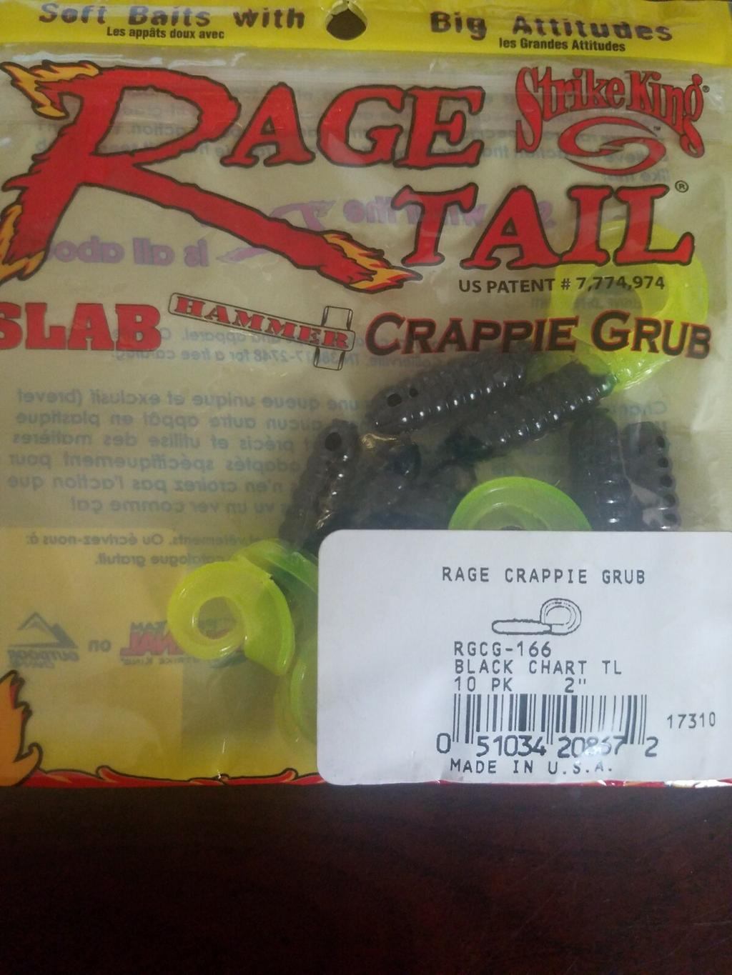 Strike King Rage Tail Crappie Grub 10 PK 2"  - Image 6