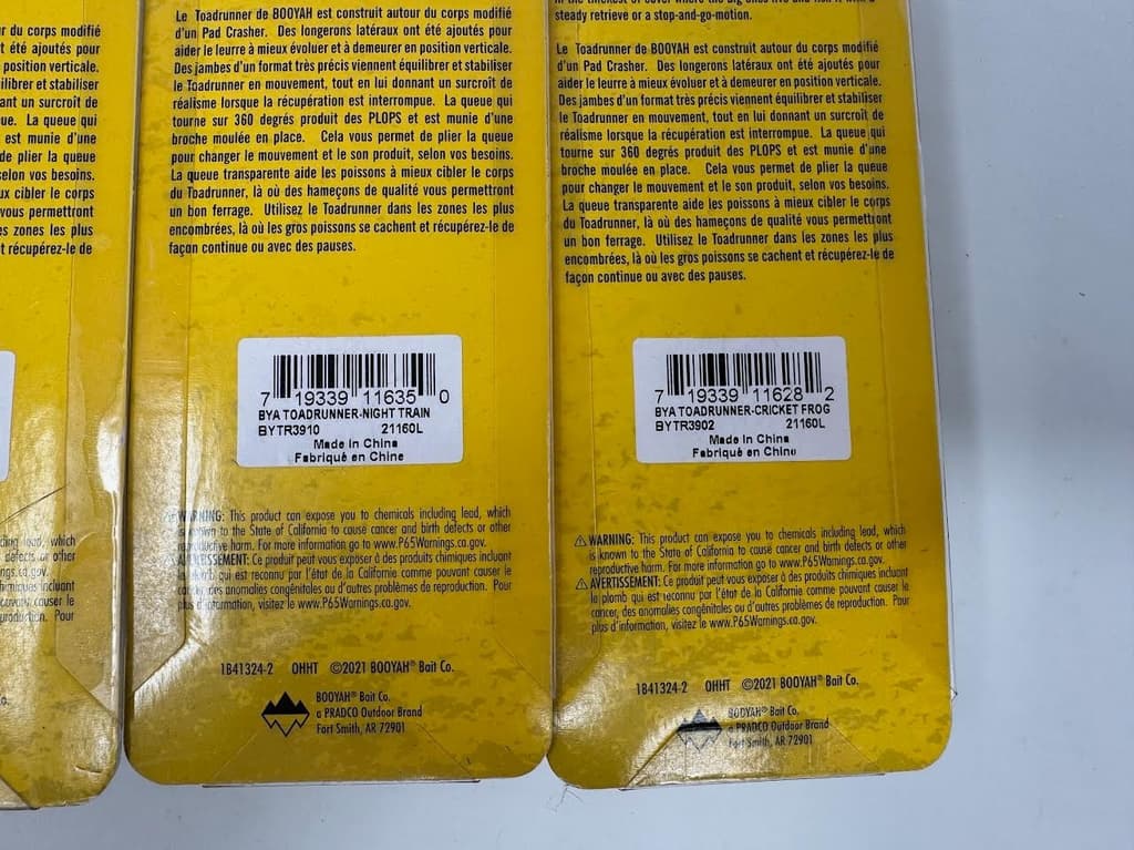 BOOYAH BAIT CO ' TOADRUNNER ' MIXED LOT OF 5 ' ALBINO, BONE, BLG, NTR, CRF ' - Image 5