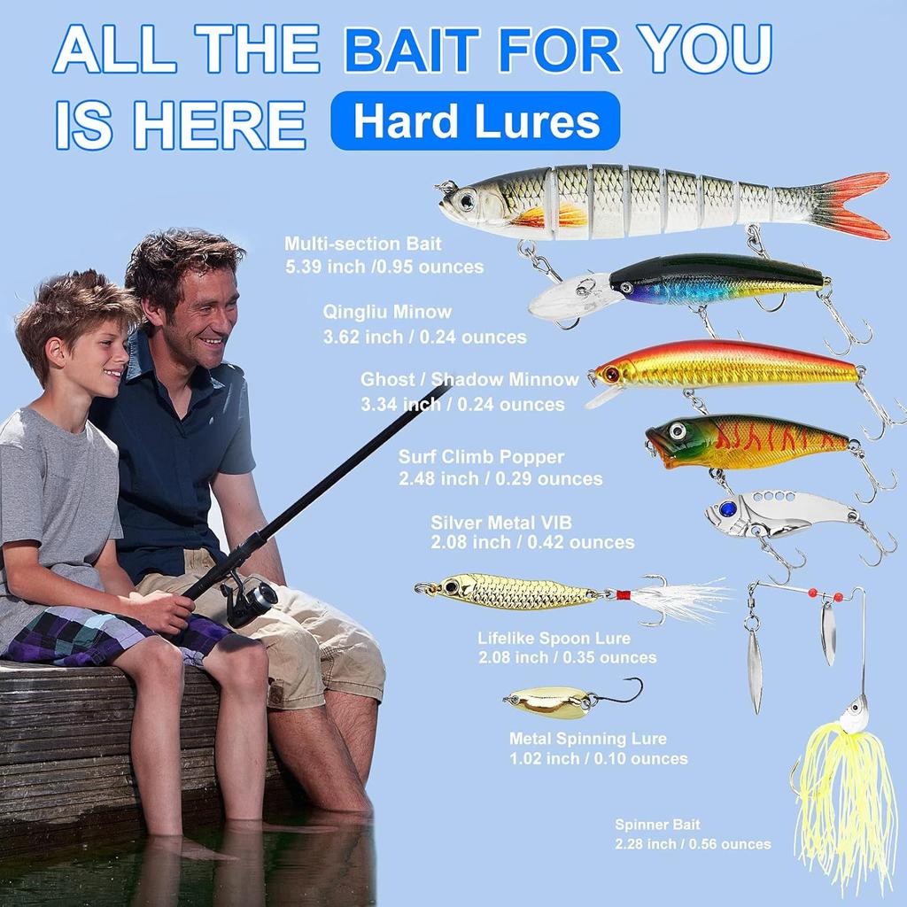 Fishing Lures Tackle Box Bass Kit,Including Animated Lure,Crankbaits,Spinnerbait - Image 3