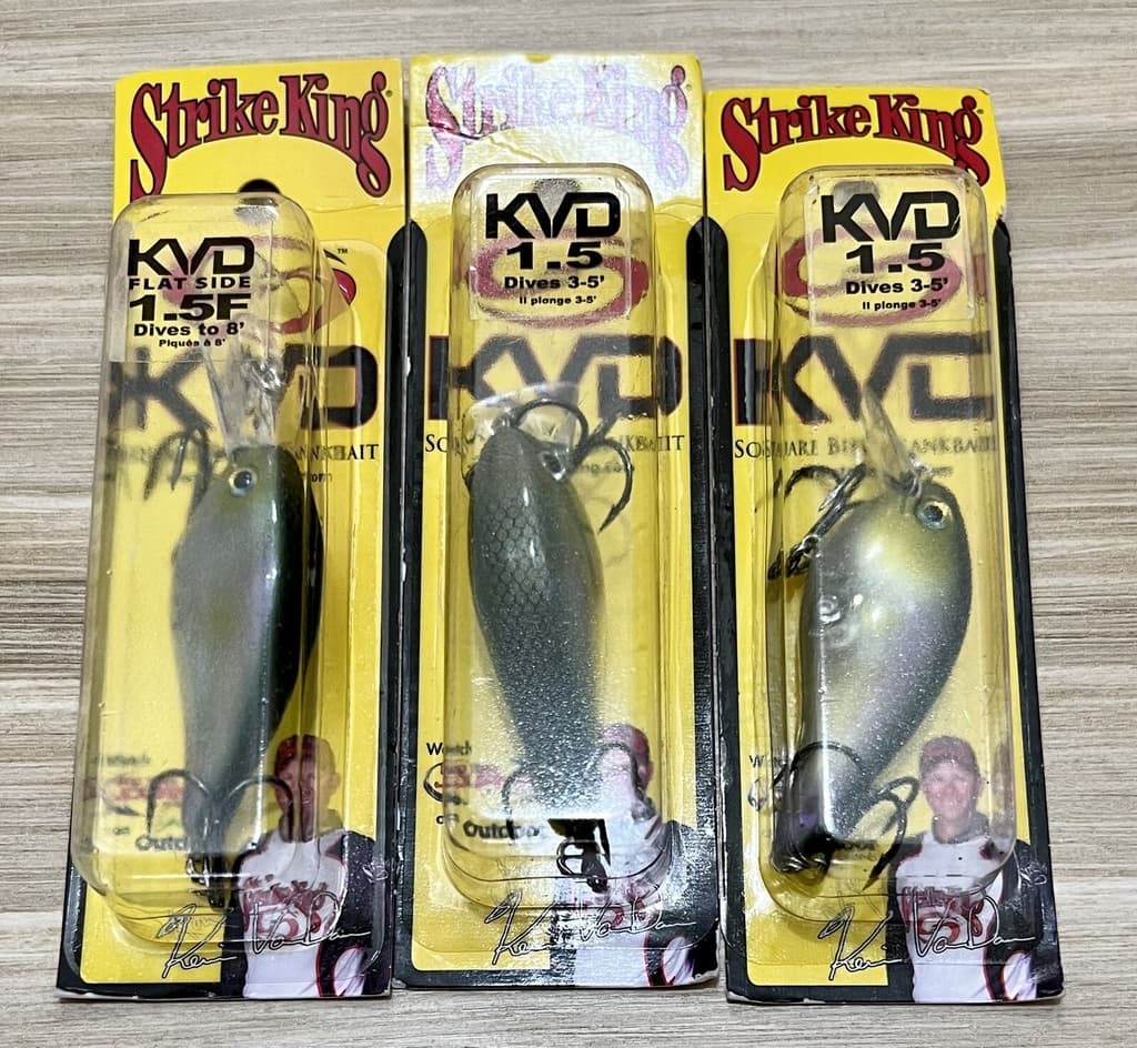 Strike King (Lot Of 3) KVD 1.5F Flat Side Crankbaits, Bass, Free Shipping! NWT! - Image 3