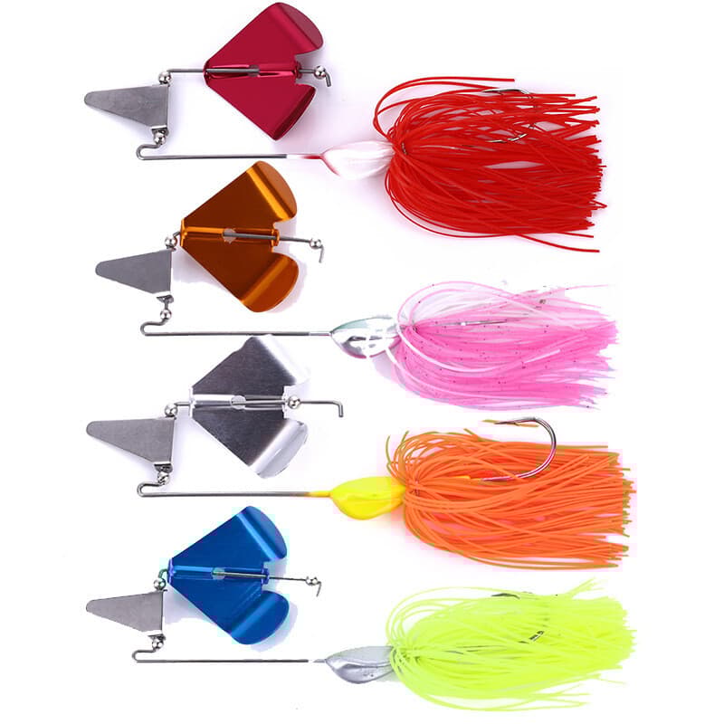 4pcs 11.5cm/22g Spinnerbait Blade Bait Rubber Skirt Buzzbait Fishing Lure Tackle - Image 1