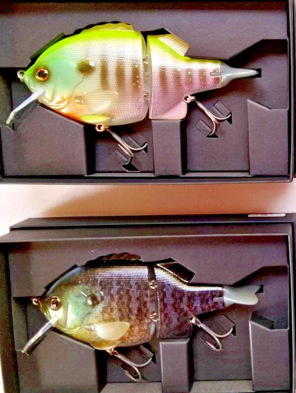 2Lot Deps Bull Doze Jr. Japan Glide Jointed Bluegill swimbait lure HTF NIP Rare - Image 1