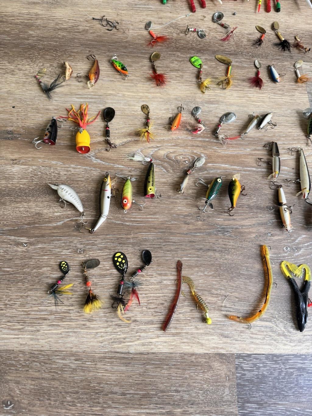 VINTAGE fishing Lure lot of 60 Plus+ Tackle Box+ Fishing Accessories - Image 2