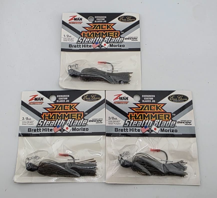 (3) Z-Man Jack Hammer Stealth Blade Chatterbait Fishing Lures Lot of 3 - Image 1
