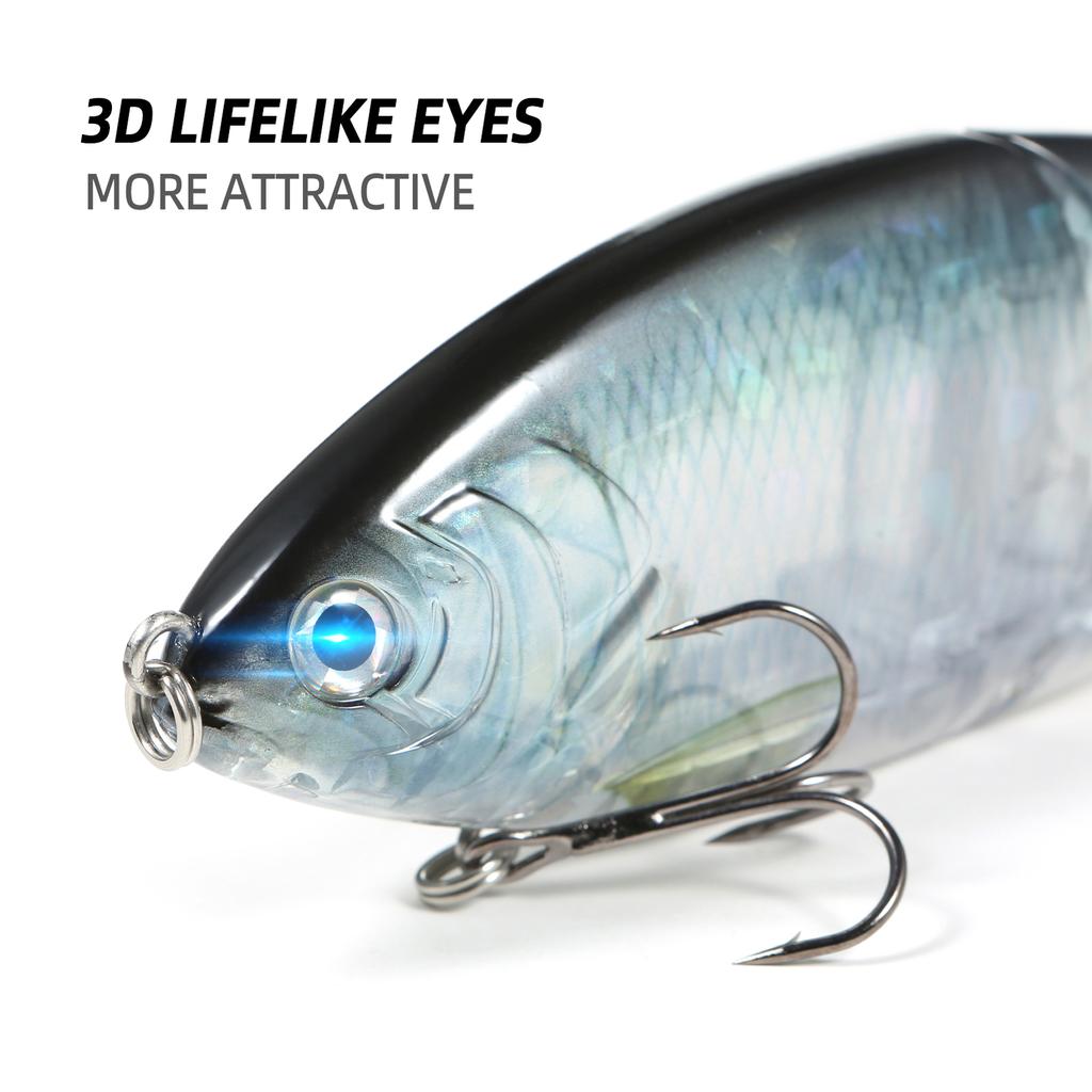 Taruor 7In Glider Fishing Lures Glide Bait Jointed Swimbait W/ Treble Hooks V2D2 - Image 10