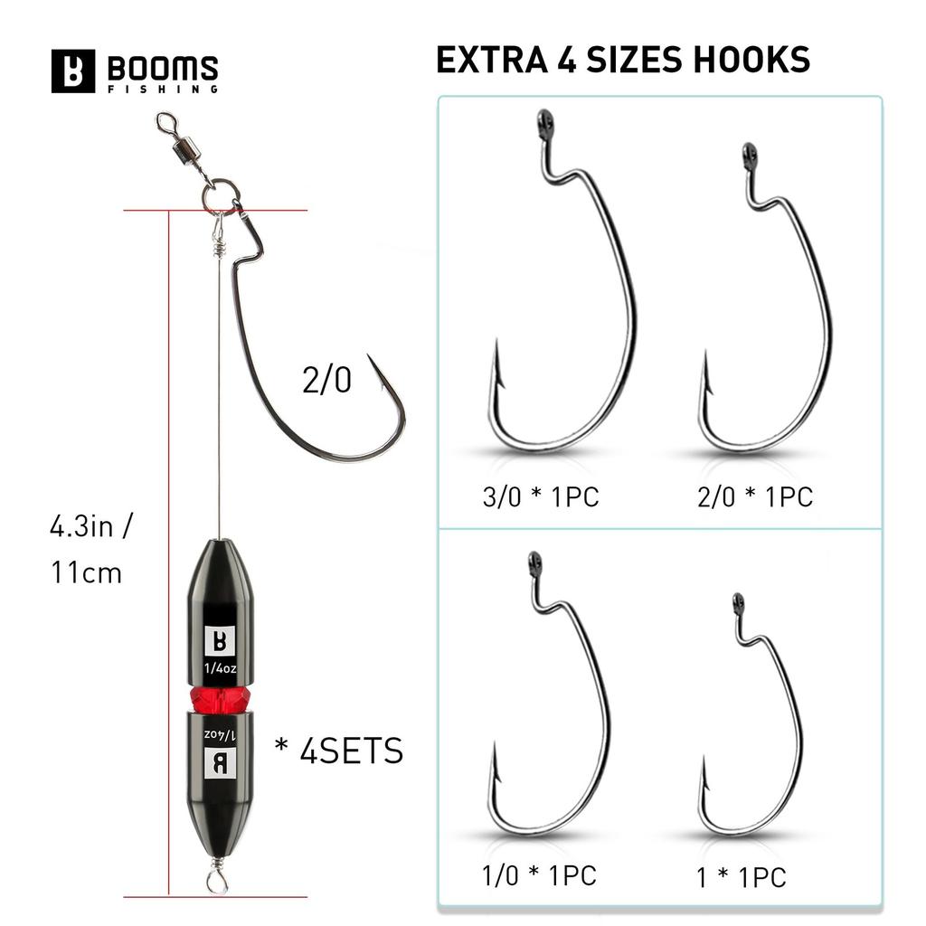 TR1 Tokyo Rig 4Pack 1/4oz Pre Rigged Punch Shot Rig Bass Fishing Accessories ... - Image 6