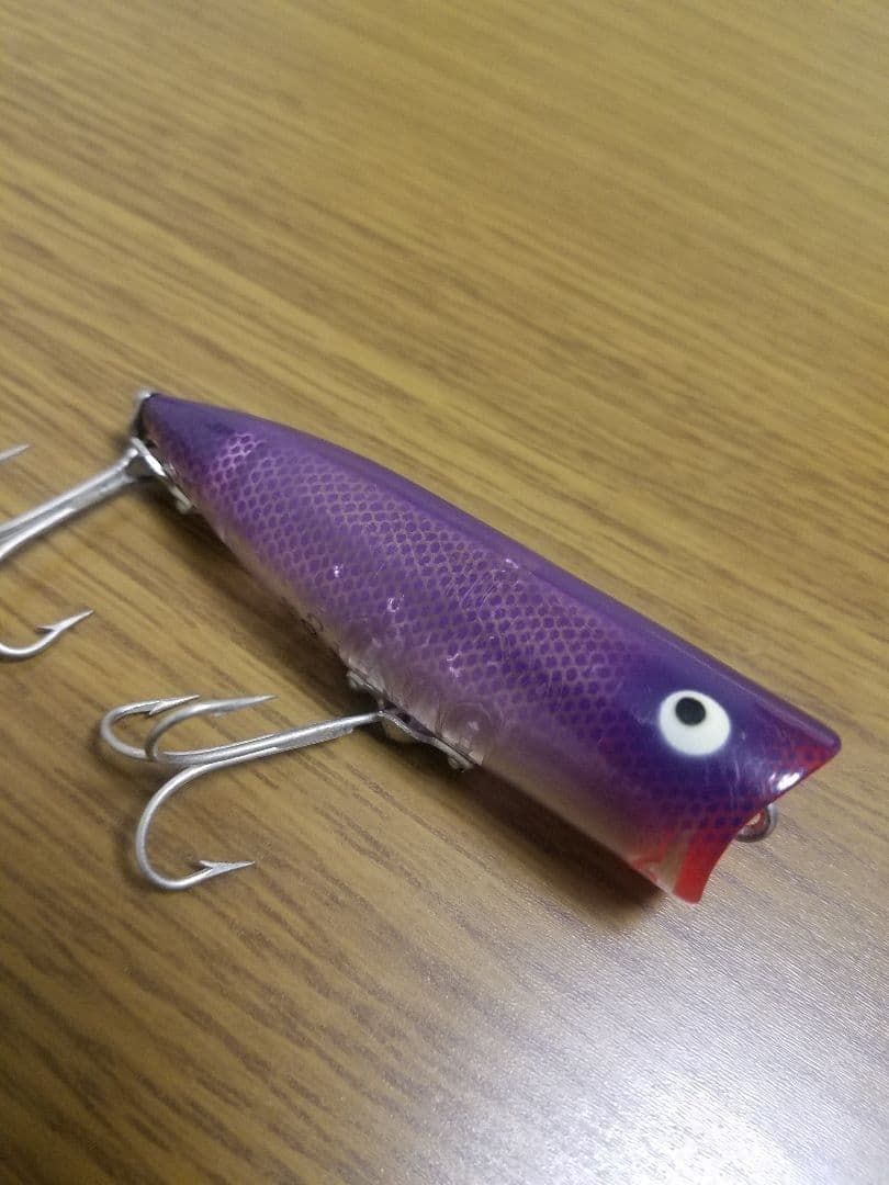 Heddon Chugger Spook Research Purple Clear Vintage Used–Rare Color - Image 2