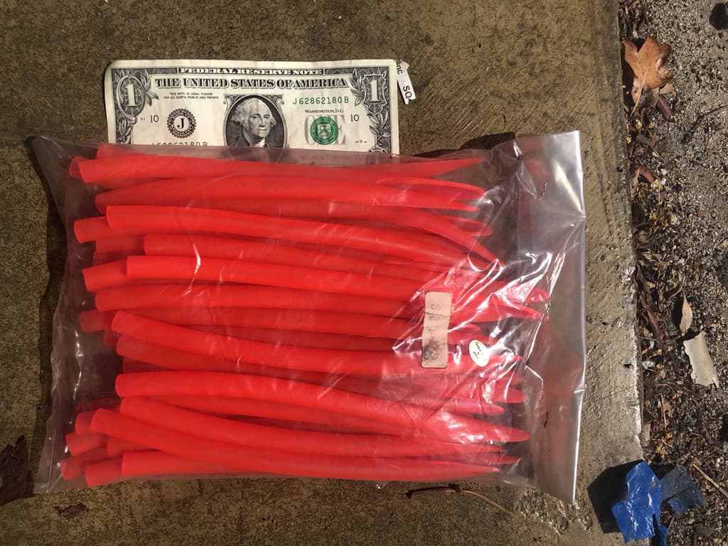 Bulk Pack Surge Tube Lt Red 8” Cut Trolling Saltwater Lures Striper Cuda Rig - Image 1