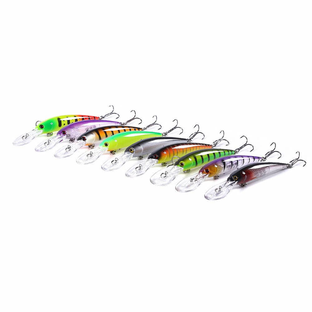 9pcs/set 12.5cm/11g Trolling Bait Minnow Fishing Lure Hook Bass Swimbait Wobbler - Image 3