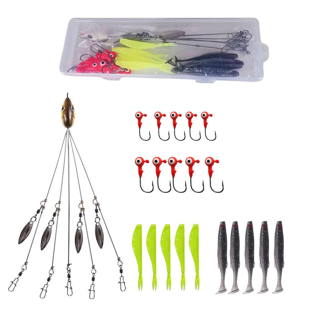 Owemtao Alabama Rig Kit 5 Arms Bass Fishing Kit with Pre-Rigged Swimbaits and... - Image 2