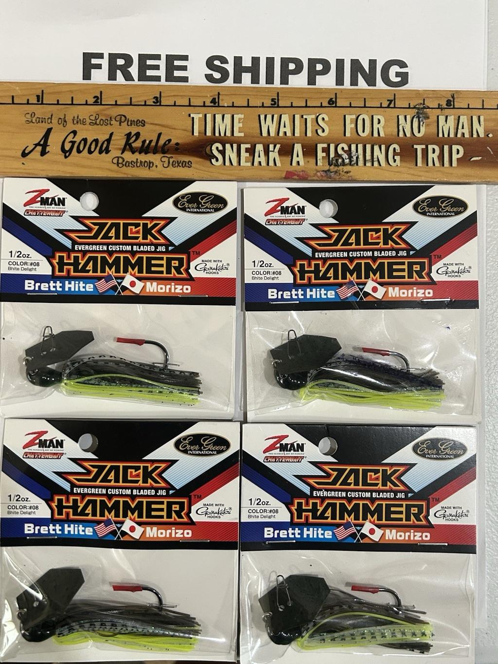 LOT OF 4 Z-MAN CHATTERBAIT JACK HAMMER  1/2OZ LURES BHITE DELIGHT COLOR TACKLE - Image 1
