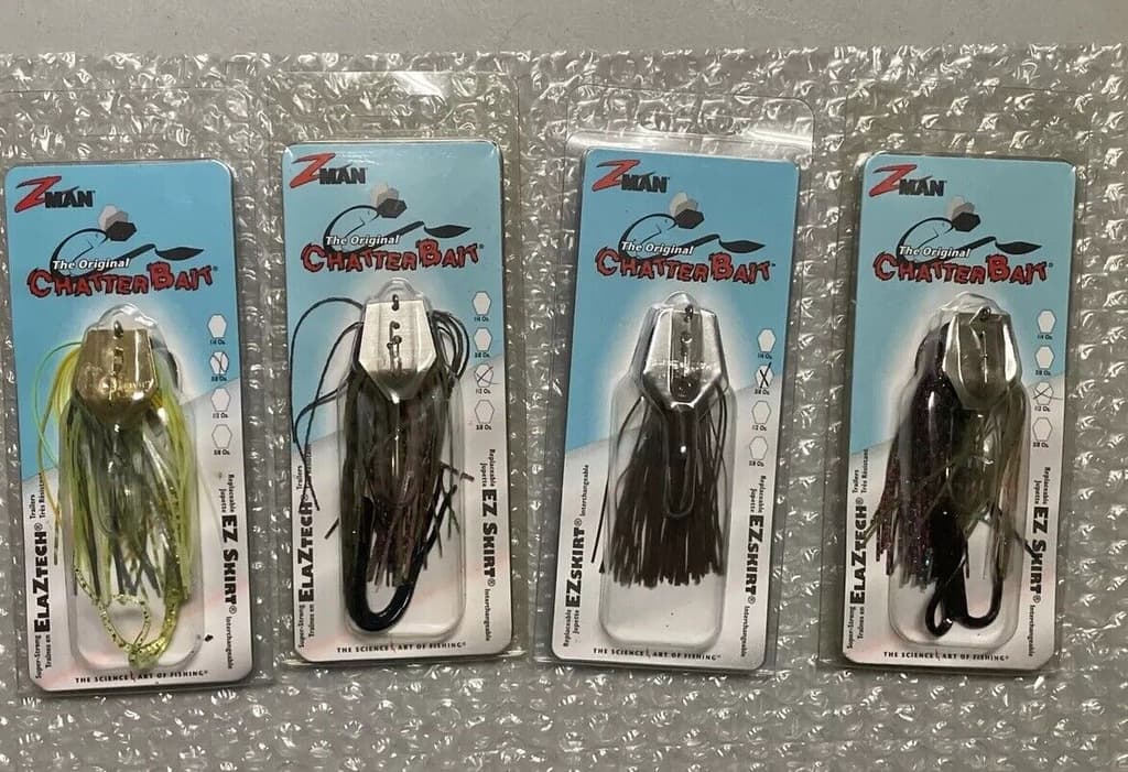 4 Z-Man Original ChatterBait Sexy Shad,Perch, Pumpkin Lure Lot EZ-Skirt Fishing - Image 1