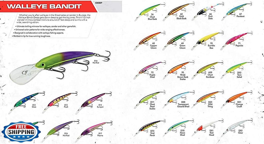 BANDIT LURES Walleye Deep Minnow Jerkbait Fishing Lure, Fishing Accessories,  - Image 3