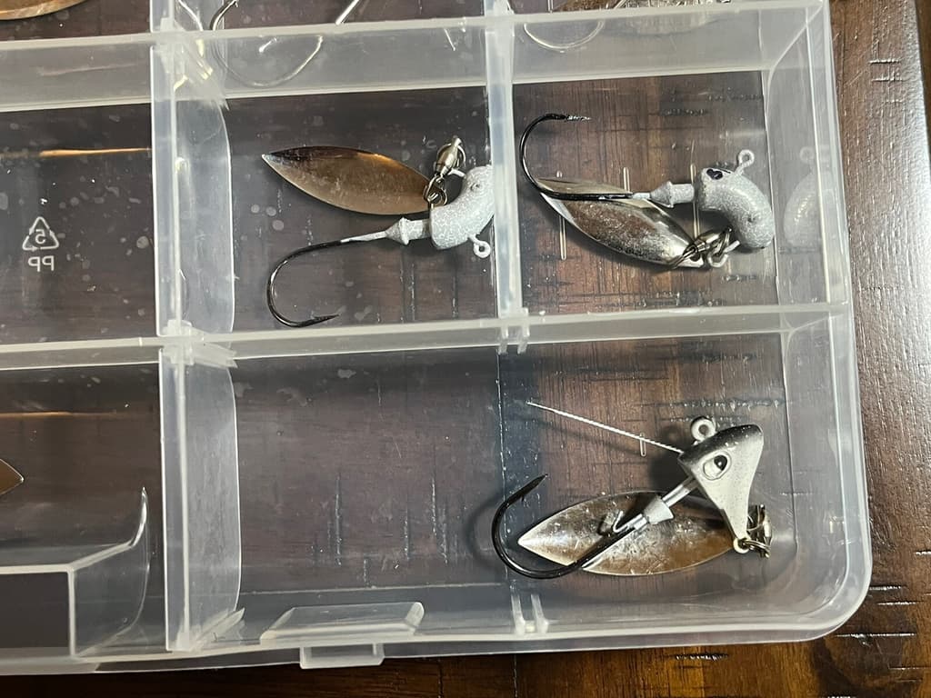 Huge lot of Underspin Jig heads Bass Striper Walleye Strike King, Berkley w/ box - Image 4