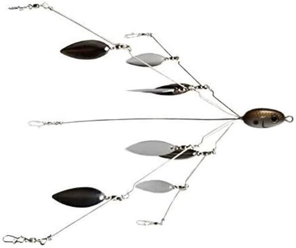 Bass Lure Umbrella Rig - Fully Rigged with Swim Baits and Jig Heads - Shad Color - Image 4