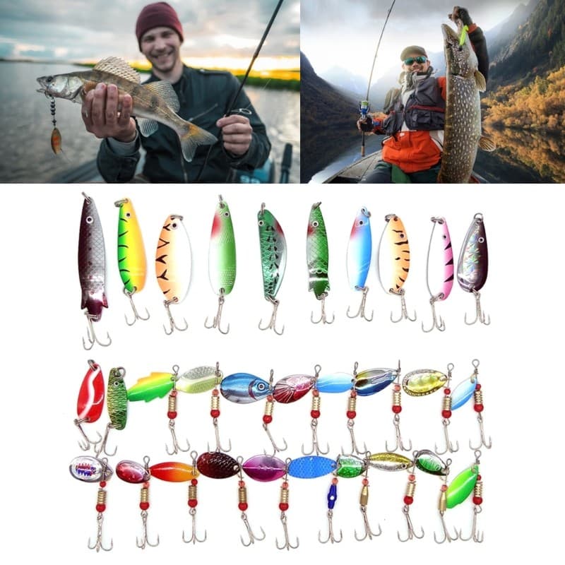 30Pcs Spinner Baits Fishing Lures Metal Baits Crankbait Fishing Accessories - Image 2