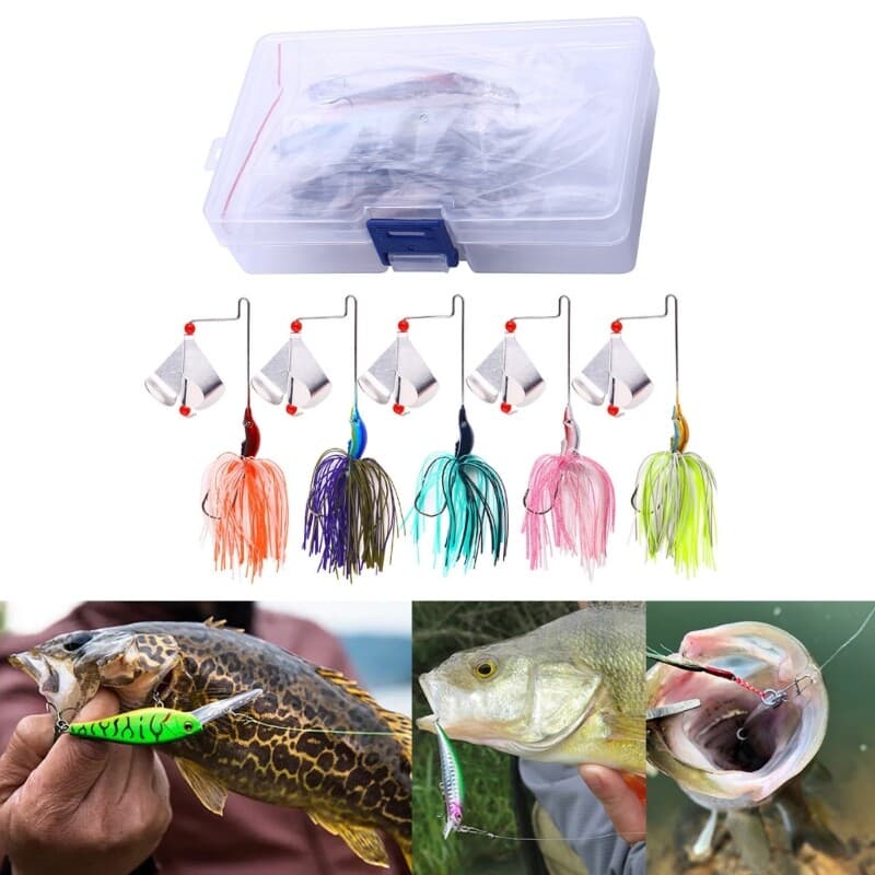 5Pcs Spinnerbait Fishing Lures Fishing Buzzbait Lures Swim Jigs Fishing Lure - Image 2
