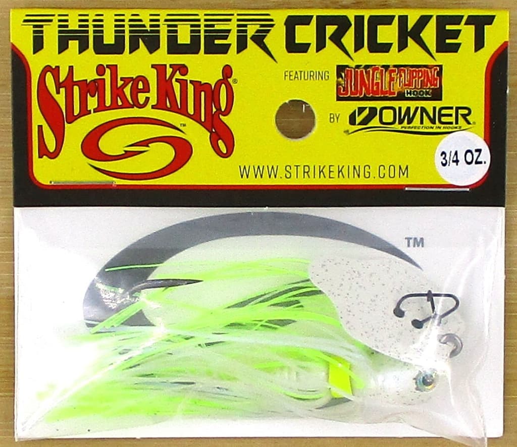 (12) Strike King 3/4 Oz Thunder Cricket Bladed Jigs Chartreuse Blue Glimmer New - Image 3