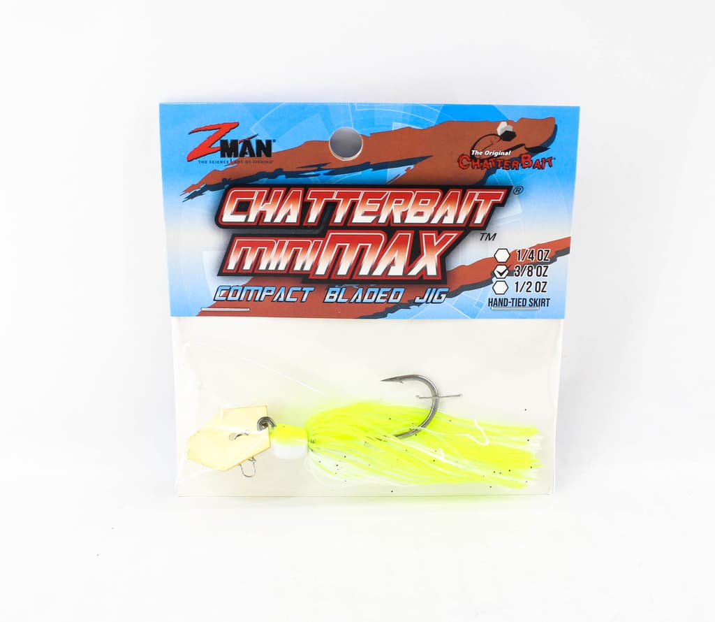 Zman Chatterbait Mini Max Sinking Lure 3/8 Oz Chart/White (8880) - Image 1