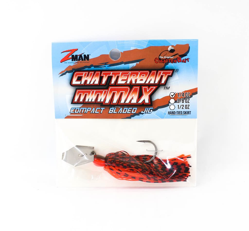 Zman Chatterbait Mini Max Sinking Lure 1/4 Oz Fire Craw (7845) - Image 1
