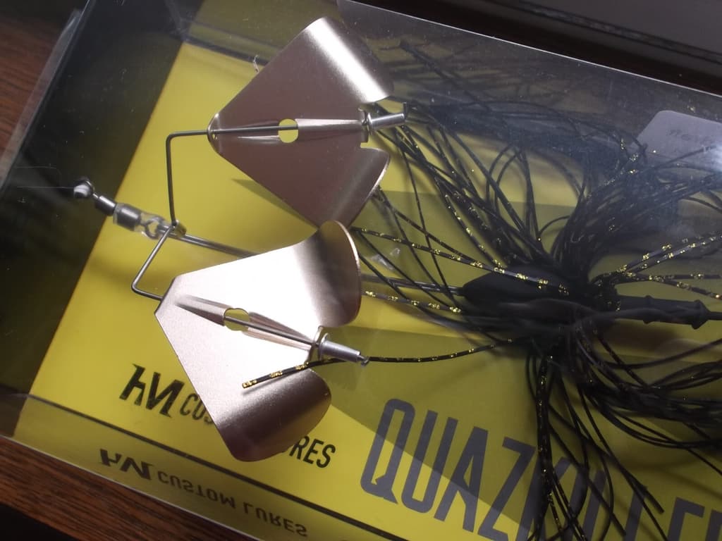 HM Custom Lures Teckel Quazkiller Twin Buzzbait 1/2oz. 06 Black Gold Downdraft - Image 6