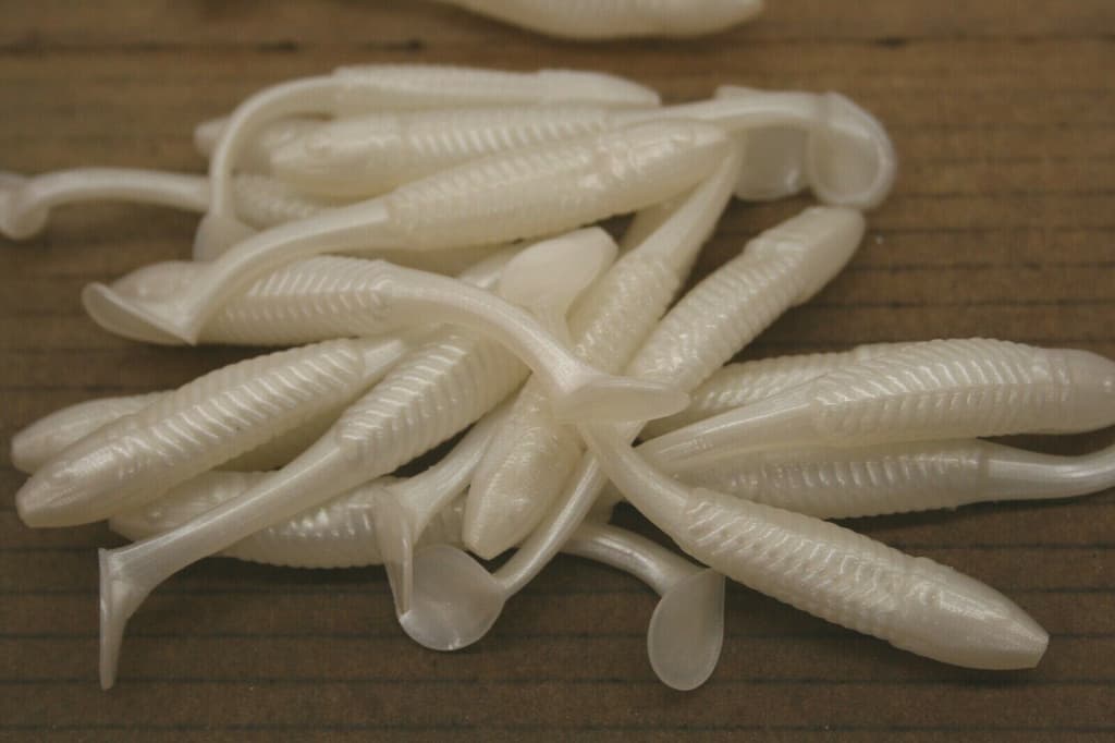 3.5" Swim Minnow Pearl Paddle Tail Bass Swimbait Trailer for A Rig 50 pack  - Image 2