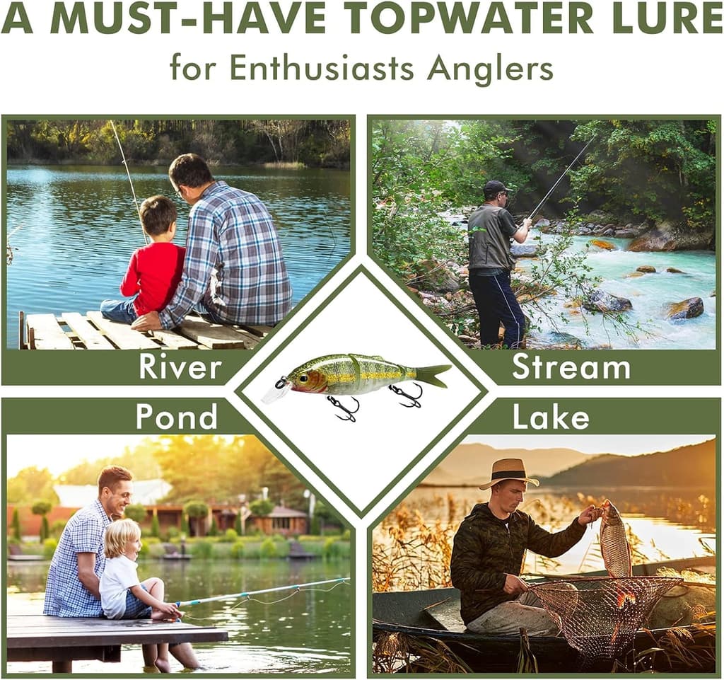 Lifelike Fishing Lures for Bass Trout Crappie, Swimbait for Freshwater Saltwater - Image 6