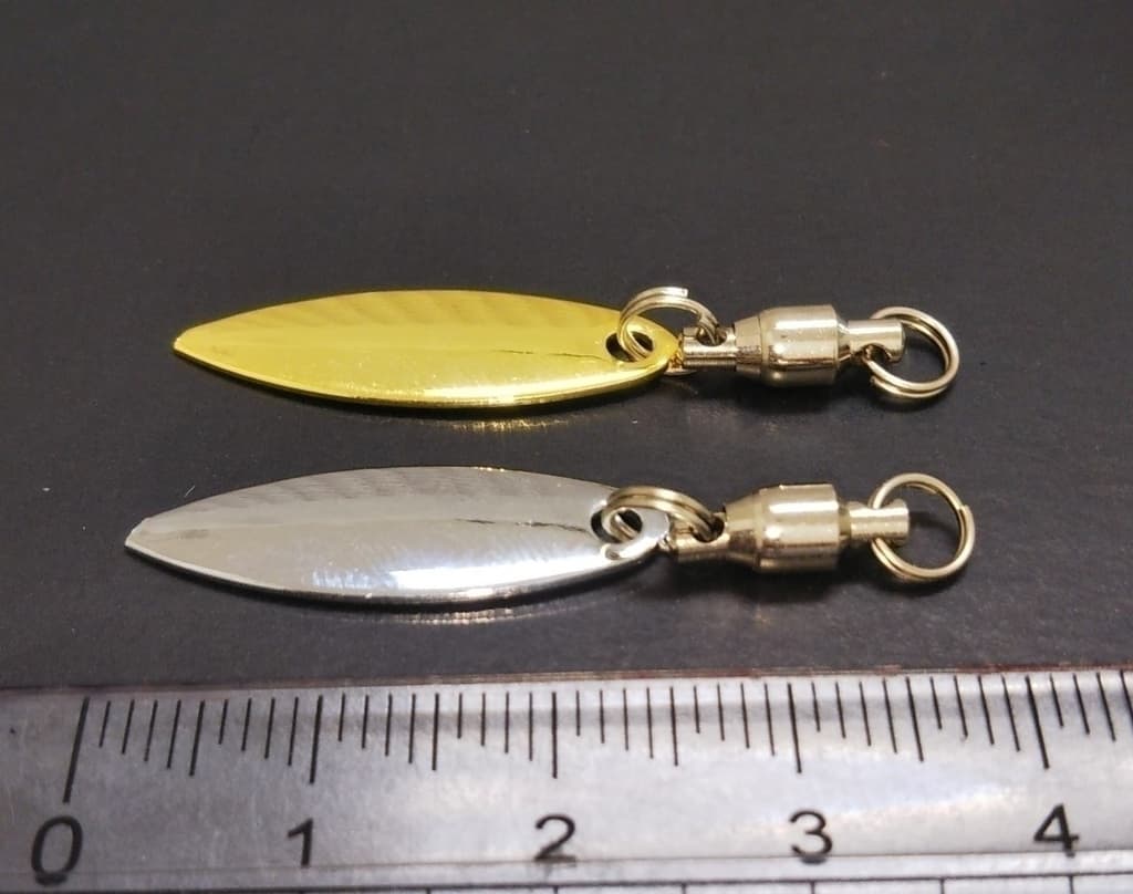 Gold 5Pcs Willow Leaf Blade Set 40Mm Metal Jig Head Minimal Vibe Tairaba - Image 2