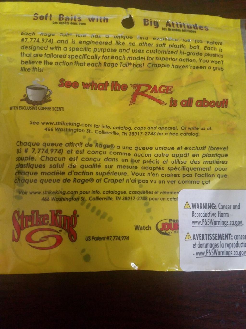 Strike King Rage Tail Crappie Grub 10 PK 2"  - Image 4