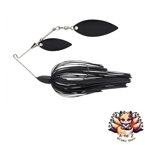 NEW Keitech Baby T-Bone Spinnerbait Double Willow DW 3/8oz #001 Black - Image 1