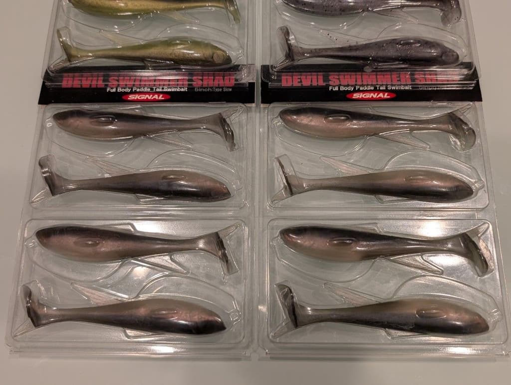 Signal Devil Swimmer Shad 5" 4 pack Swimbait Worm Lure Alabama Rig Unused - Image 2