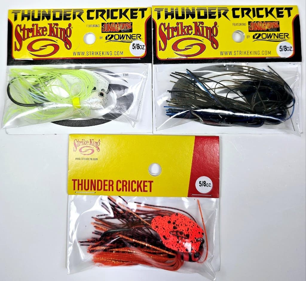 (Lot of 3) Strike King Thunder Cricket Vibrating Blade Jig 5/8oz Owner Hook BASS - Image 1