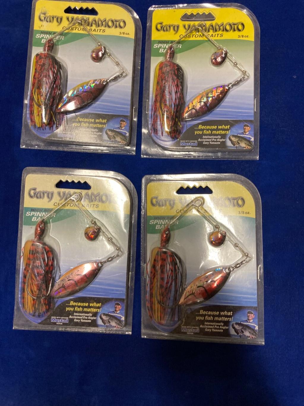 Lot OF 4 Gary Yamamoto Spinnerbait 3/8 OZ  CHARTREUSE FISHSCALE - Image 1