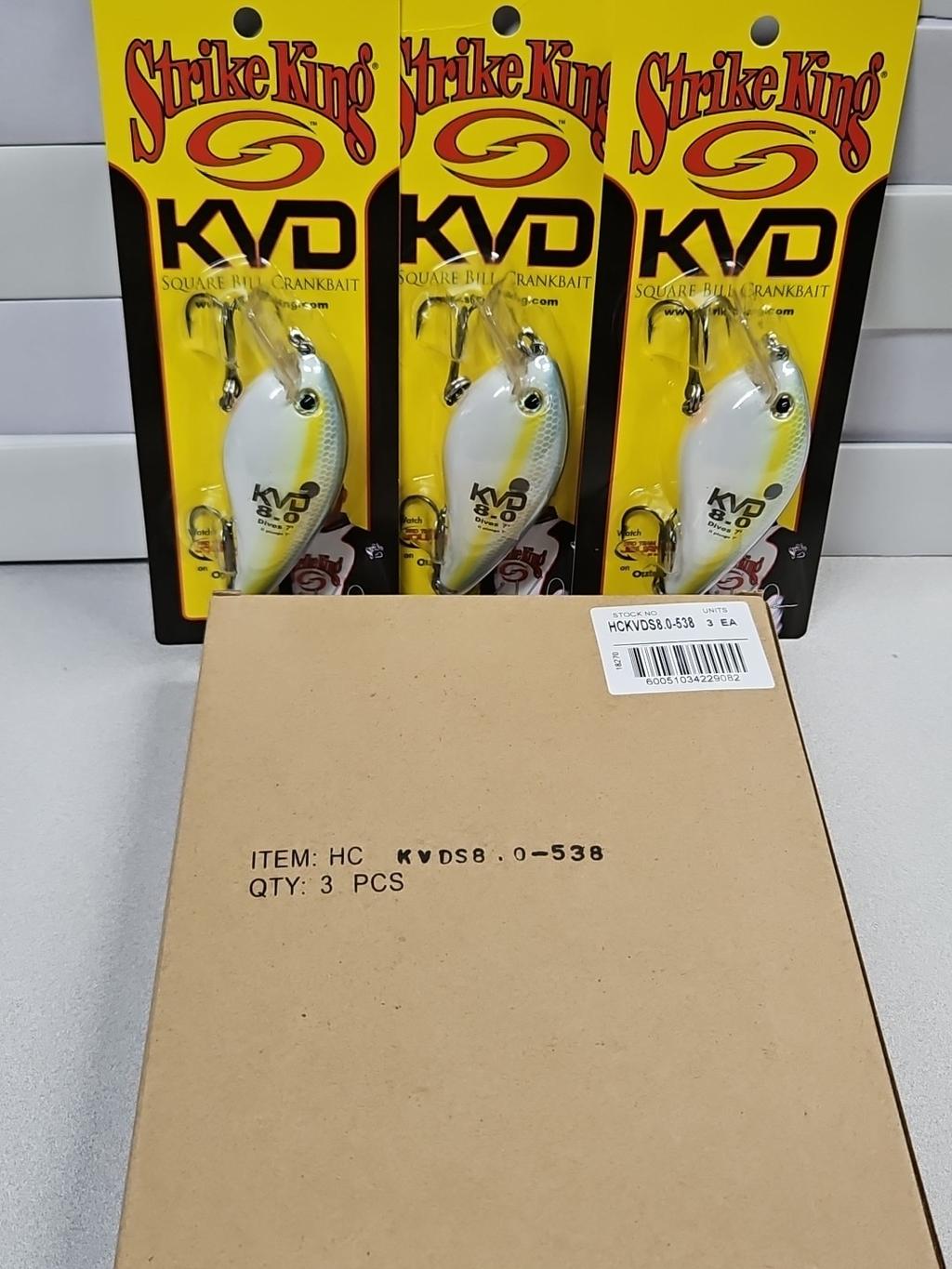(3) Discontinued Strike King KVD 8.0 Dealer Box...Chart Sexy Shad...NIB!!! - Image 1