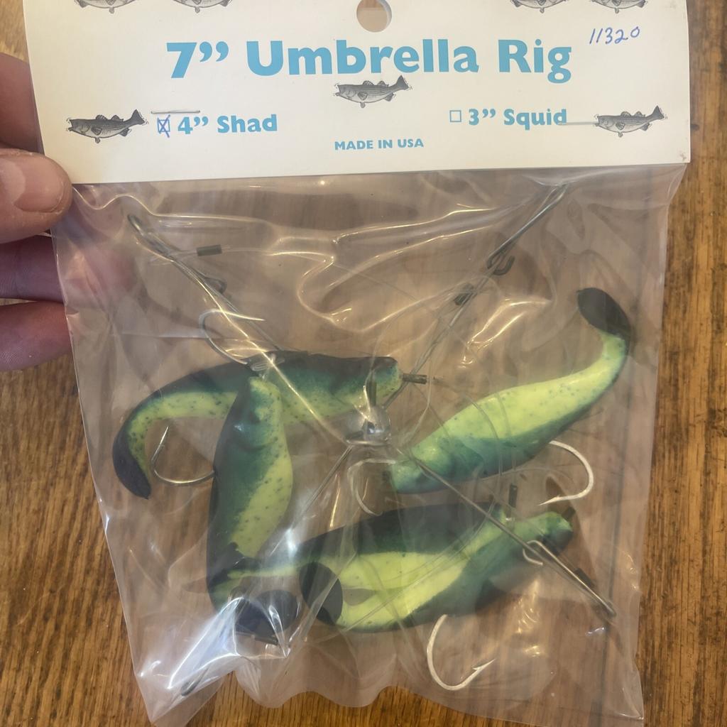 7” Umbrella Rig 4 Arm With 4” Shad (5) Green Chart.New In Package McKala Fishin - Image 2