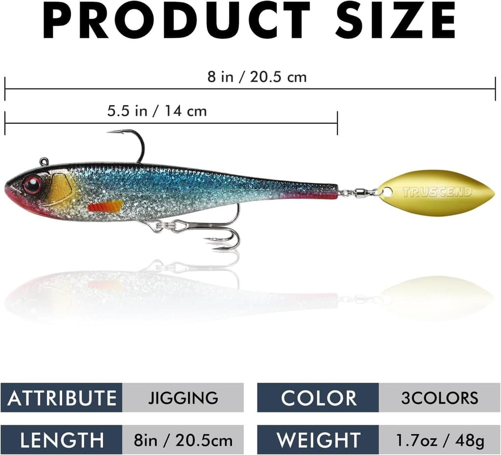 Vibrating Soft Swimbaits for Bass and Trout - 8 Inch, Family Fishing Essentials - Image 4