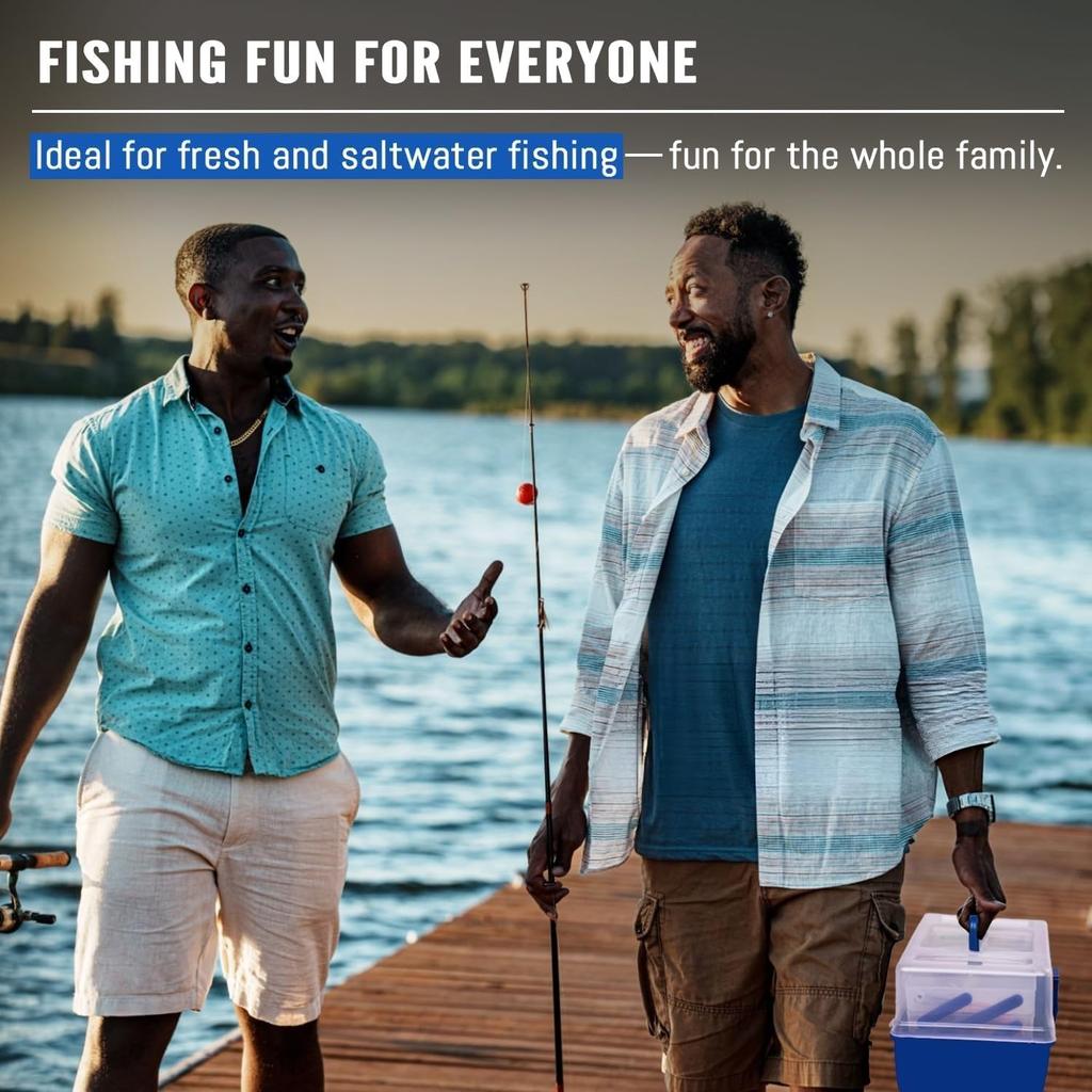 Complete Fishing Tackle Kit with 448 Pieces Hooks Weights Pliers and Accessories - Image 9