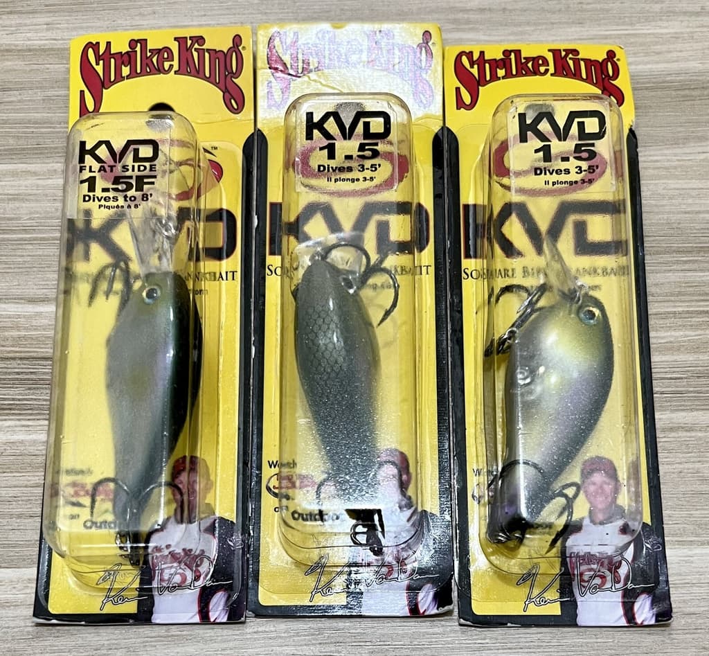 Strike King (Lot Of 3) KVD 1.5F Flat Side Crankbaits, Bass, Free Shipping! NWT! - Image 9