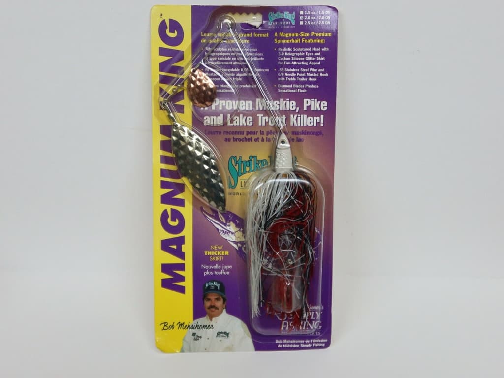 Strike King Bob Mehsikomer MAGNUM KING 2 oz HUGE! Spinnerbait White - Image 1