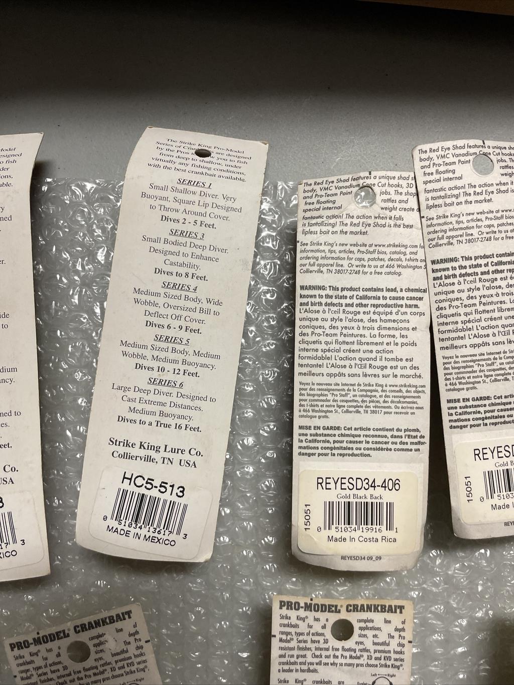 9 New Strike King Crankbaits Pro Model Series Lures Lot Series 3 5 Red Eye Shad - Image 12