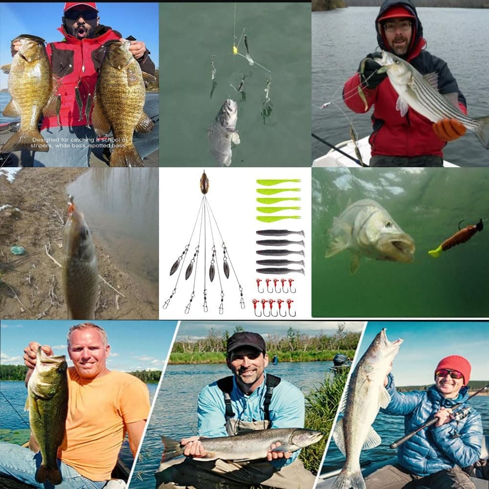 Owemtao Alabama Rig Kit 5 Arms Bass Fishing Kit with Pre-Rigged Swimbaits and... - Image 5