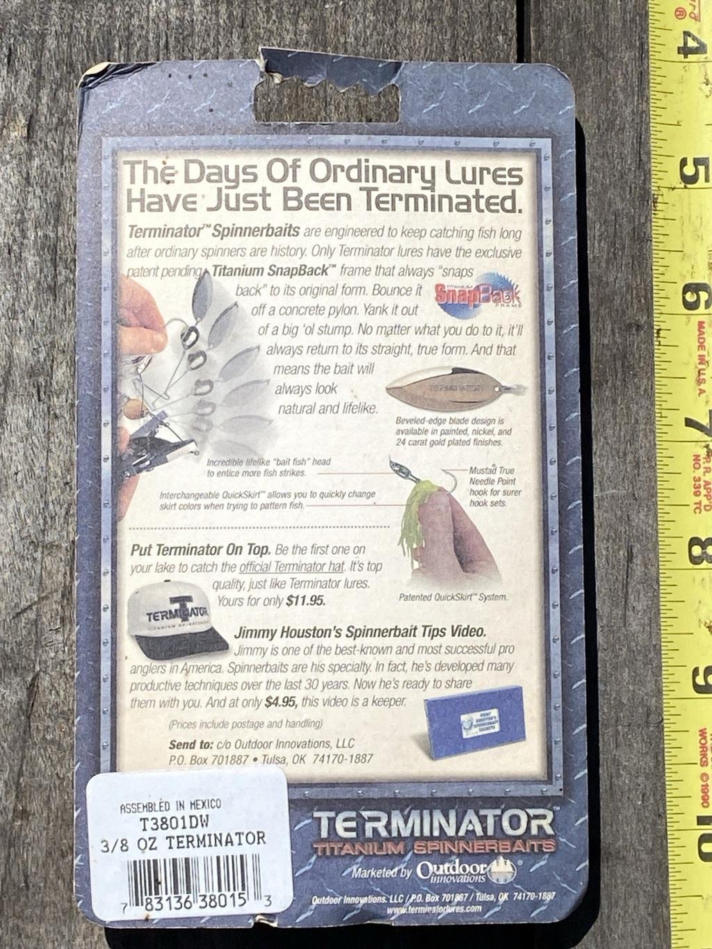 TUFF FIND CLASSIC!TERMINATOR TITANIUM SPINNERBAIT FISHING LURES Discontinued NOS - Image 3