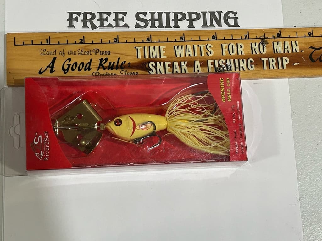 River2Sea Opening Bell 130 Buzzbait FISHING LURE NIP TACKLE BOX FIND BONE COLOR - Image 1