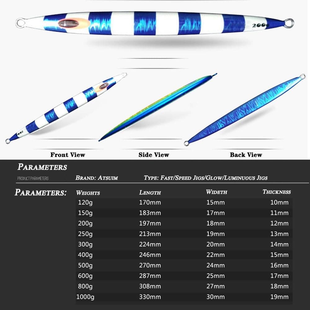 Slow Metal Pitching Falling Jigs Glow Speed Vertical Jigs Jigging Tuna Lures ... - Image 4