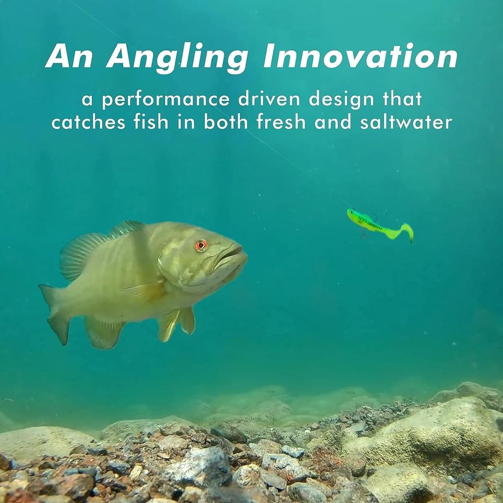 Pre-Rigged Soft Fishing Lures, Curly Tail Swimbait for Bass, Crappie, Trout - Image 6